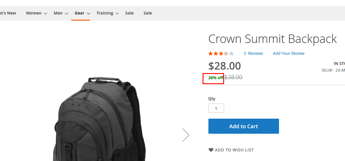 Show Discount Percentage